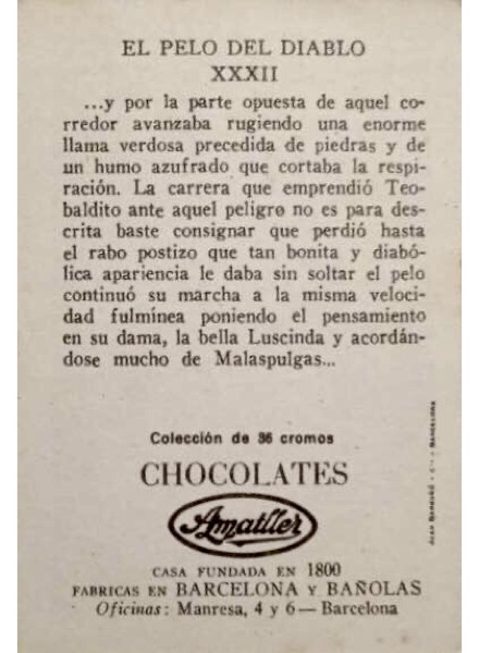 Colección El pelo del diablo de Chocolates Amatller en ACABARAMOS.COM