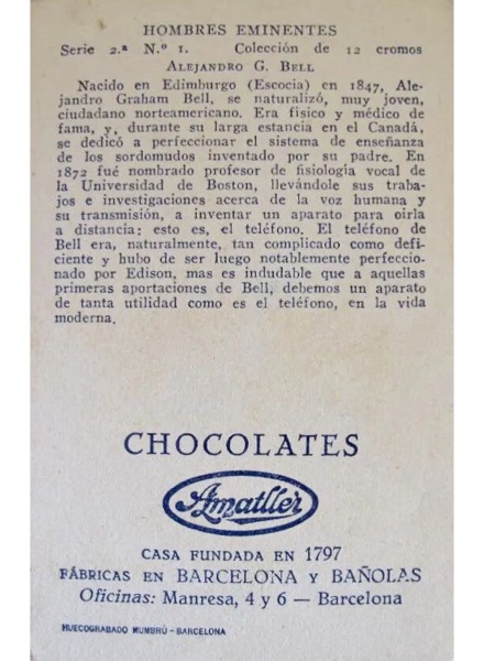 Colección Hombres Eminentes de Chocolates Amatller en ACABARAMOS.COM