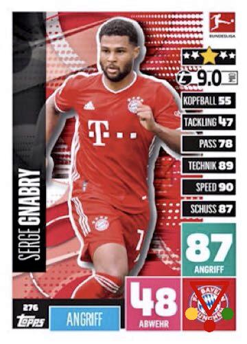 300 Serge Gnabry de la colección Bundesliga Offizielle Sticker Kollektion 20-21 en ACABARAMOS.COM