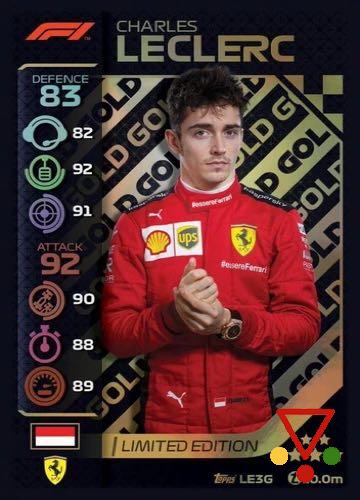 LE3G Charles Leclerc de la colección Formula 1 Turbo Attax 2020 en ACABARAMOS.COM
