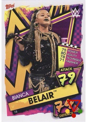 18 Bianca Belair de la colección WWE Slam Attax 2021 en ACABARAMOS.COM