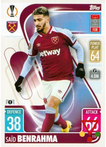 117 Said Benrahma de la colección UEFA Champions League & Europa League 2021-22. Match Attax en ACABARAMOS.COM