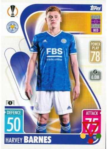 95 Harvey Barnes de la colección UEFA Champions League & Europa League 2021-22. Match Attax en ACABARAMOS.COM