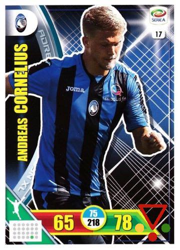 17 Andreas Cornelius de la colección Calciatori Adrenalyn XL 2017-18 en ACABARAMOS.COM