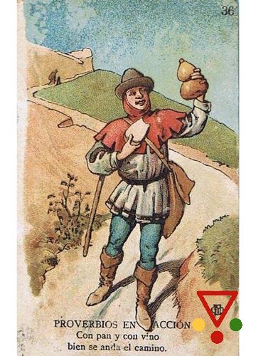 36 Con pan y vino bien se anda el camino de la colección Proverbios en acción en ACABARAMOS.COM