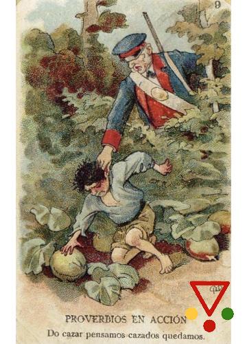 9 Do cazar pensamos cazados quedamos de la colección Proverbios en acción en ACABARAMOS.COM