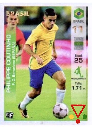 208 Philippe Coutinho de la colección Mundial en accion 2018 en ACABARAMOS.COM
