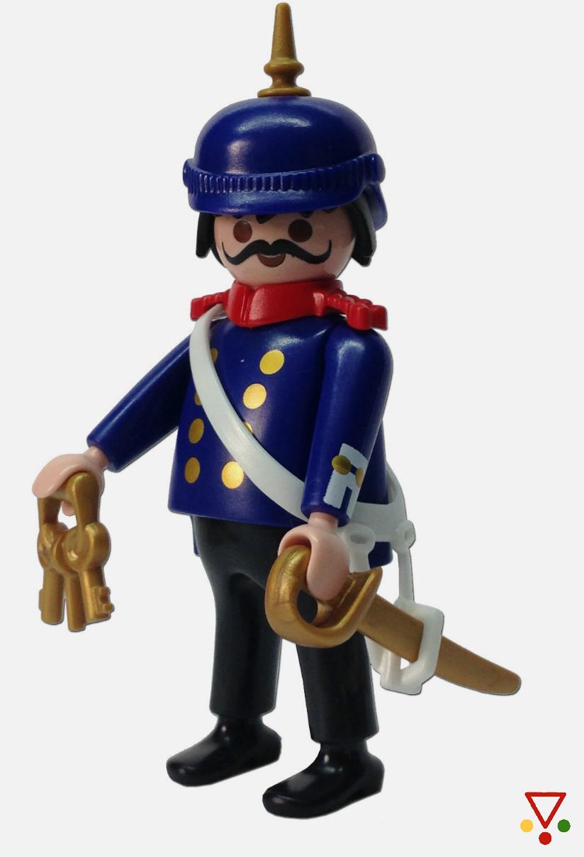 8 Gendarme victoriano de la colección Playmobil Figures 5598 Serie 9. Sobre azul en ACABARAMOS.COM
