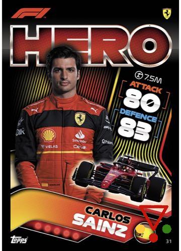 31 Carlos Sainz - Hero de la colección Formula 1 Turbo Attax 2022 en ACABARAMOS.COM