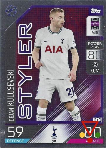 78 Dejan Kulusevski de la colección UEFA Champions League & Europa League 2022-23. Match Attax en ACABARAMOS.COM
