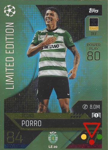 LE20 Pedro Porro de la colección UEFA Champions League & Europa League 2022-23. Match Attax en ACABARAMOS.COM
