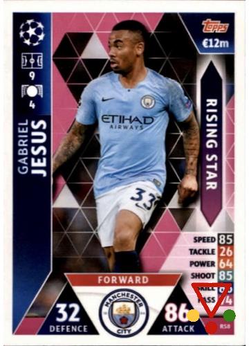 RS8 Gabriel Jesus  de la colección UEFA Champions League 2018-19. Match Attax en ACABARAMOS.COM
