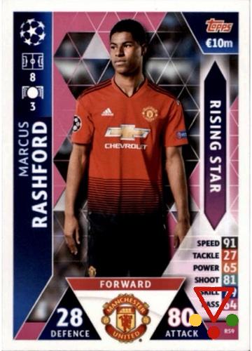 RS9 Marcus Rashford  de la colección UEFA Champions League 2018-19. Match Attax en ACABARAMOS.COM