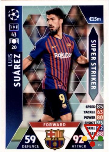 SS1 Luis Suarez  de la colección UEFA Champions League 2018-19. Match Attax en ACABARAMOS.COM