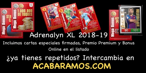 La colección Adrenalyn XL Liga Santander 2018-19 en ACABARAMOS.COM