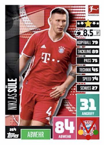 291 Niklas Süle de la colección Bundesliga Offizielle Sticker Kollektion 20-21 en ACABARAMOS.COM