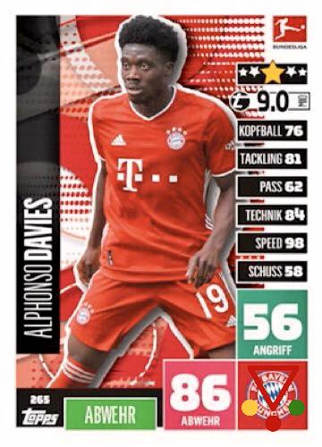 295 Alphonso Davies de la colección Bundesliga Offizielle Sticker Kollektion 20-21 en ACABARAMOS.COM