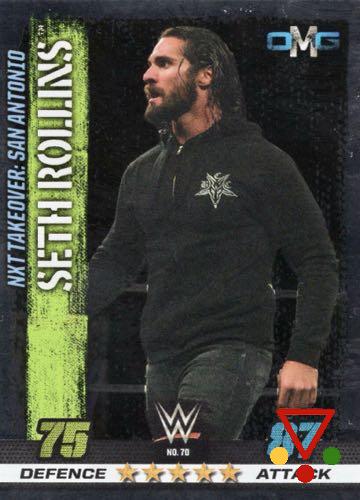 70 Seth Rollins (NXT Takover San Antonio) de la colección Slam Attax 10th Edition en ACABARAMOS.COM