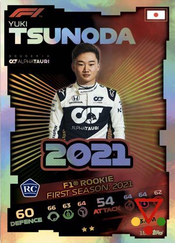181 Yuki Tsunoda de la colección Formula 1 Turbo Attax 2021 en ACABARAMOS.COM