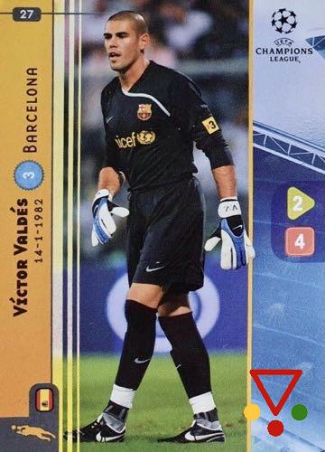 27 Víctor Valdés de la colección UEFA Champions League 2008-09. Trading Cards Game en ACABARAMOS.COM