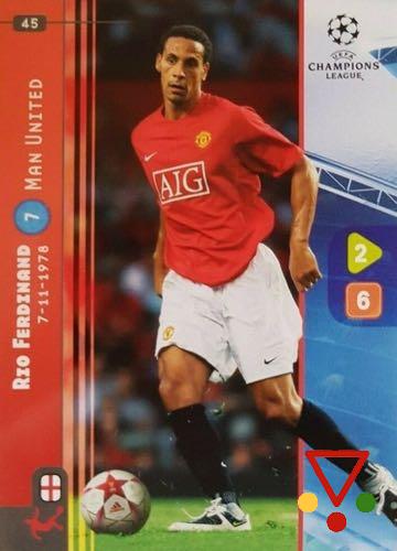 45 Rio Ferdinand de la colección UEFA Champions League 2008-09. Trading Cards Game en ACABARAMOS.COM