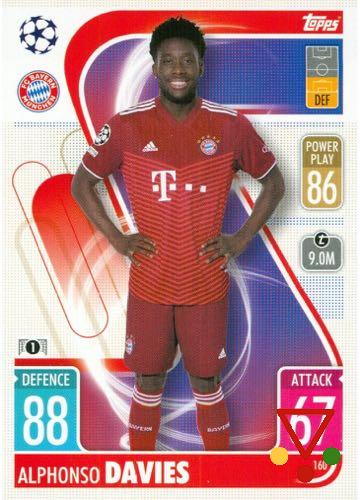 160 Alphonso Davies de la colección UEFA Champions League & Europa League 2021-22. Match Attax en ACABARAMOS.COM