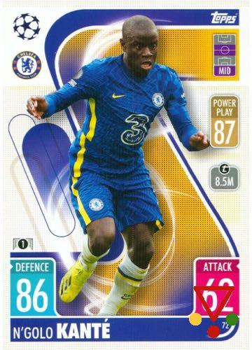 73 NGolo Kanté de la colección UEFA Champions League & Europa League 2021-22. Match Attax en ACABARAMOS.COM