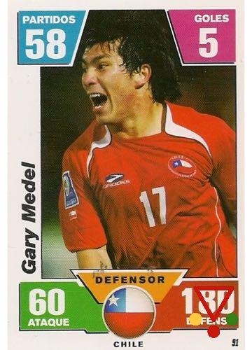 91 Gary Medel de la colección FIFA World Cup Brasil 2014. Vamos Argentina. Cartas en ACABARAMOS.COM