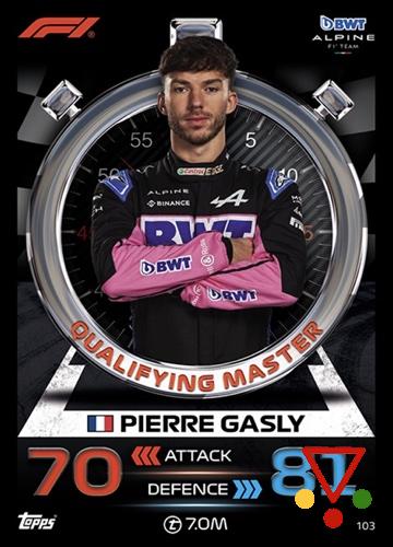 103 Pierre Gasly de la colección Formula 1 Turbo Attax 2023 en ACABARAMOS.COM