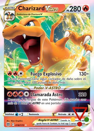 18 Charizard de la colección Pokemon Espada y Escudo 9. Astros Brillantes en ACABARAMOS.COM