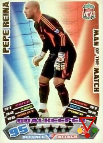 382 Pepe Reina de la colección English Premier League 2011-2012. Match Attax en ACABARAMOS.COM
