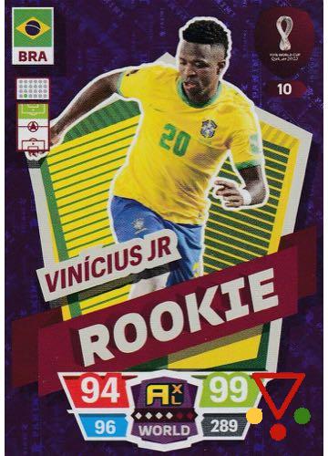 10 Vinícius Jr de la colección FIFA World Cup Qatar 2022. Adrenalyn XL en ACABARAMOS.COM