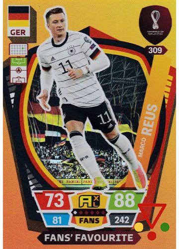 309 Marco Reus de la colección FIFA World Cup Qatar 2022. Adrenalyn XL en ACABARAMOS.COM