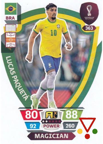 363 Lucas Paquetá de la colección FIFA World Cup Qatar 2022. Adrenalyn XL en ACABARAMOS.COM