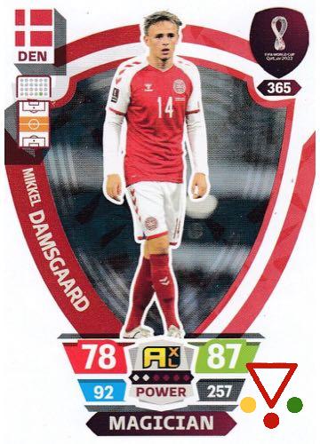 365 Mikkel Damsgaard de la colección FIFA World Cup Qatar 2022. Adrenalyn XL en ACABARAMOS.COM