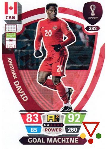 382 Jonathan David de la colección FIFA World Cup Qatar 2022. Adrenalyn XL en ACABARAMOS.COM