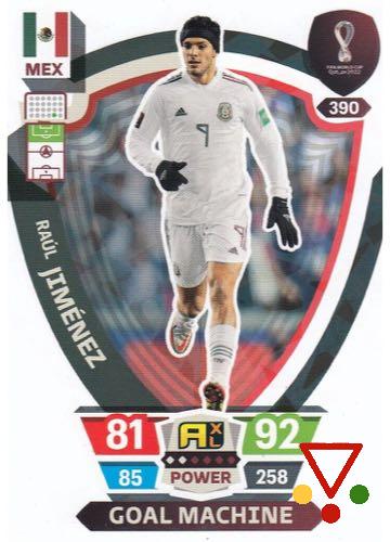 390 Raúl Jiménez de la colección FIFA World Cup Qatar 2022. Adrenalyn XL en ACABARAMOS.COM