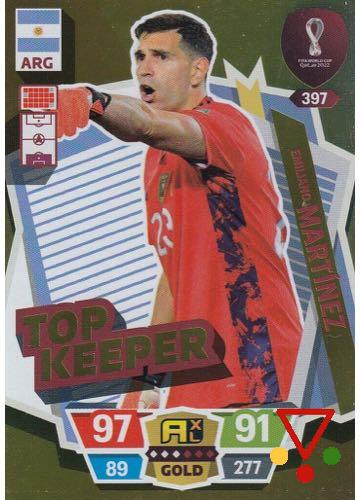 397 Emiliano Martínez de la colección FIFA World Cup Qatar 2022. Adrenalyn XL en ACABARAMOS.COM
