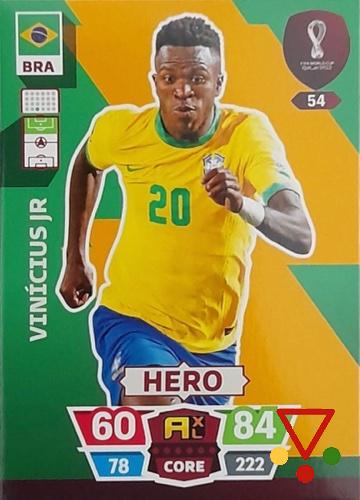 54 Vinícius Jr de la colección FIFA World Cup Qatar 2022. Adrenalyn XL en ACABARAMOS.COM