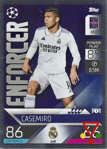 126 Casemiro de la colección UEFA Champions League & Europa League 2022-23. Match Attax en ACABARAMOS.COM