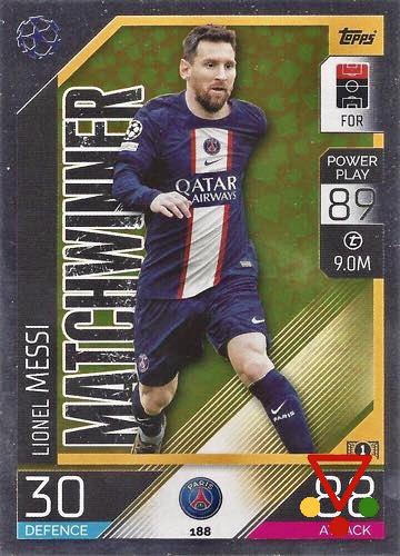 188 Lionel Messi  de la colección UEFA Champions League & Europa League 2022-23. Match Attax en ACABARAMOS.COM