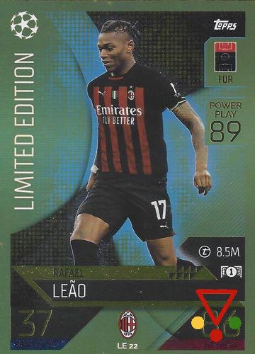 LE22 Rafael Leao de la colección UEFA Champions League & Europa League 2022-23. Match Attax en ACABARAMOS.COM