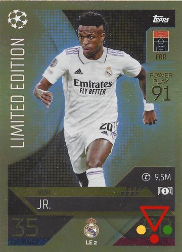 LE2 Vini Jr. de la colección UEFA Champions League & Europa League 2022-23. Match Attax en ACABARAMOS.COM