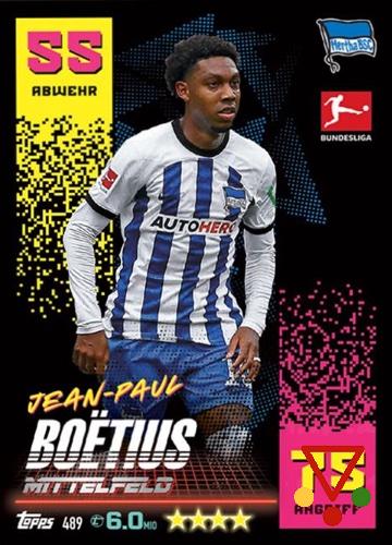 489 Jean-Paul Boëtius de la colección Bundesliga 2022-23. Match Attax Extra en ACABARAMOS.COM