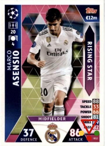 RS2 Marco Asensio  de la colección UEFA Champions League 2018-19. Match Attax en ACABARAMOS.COM