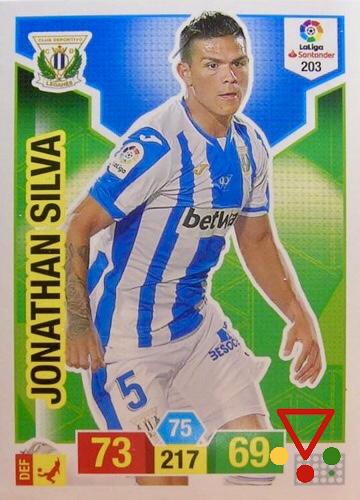 203 Jonathan Silva de la colección Adrenalyn XL Liga Santander 2018-19 en ACABARAMOS.COM