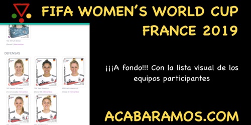 La colección FIFA Womens World Cup France 2019 en ACABARAMOS.COM